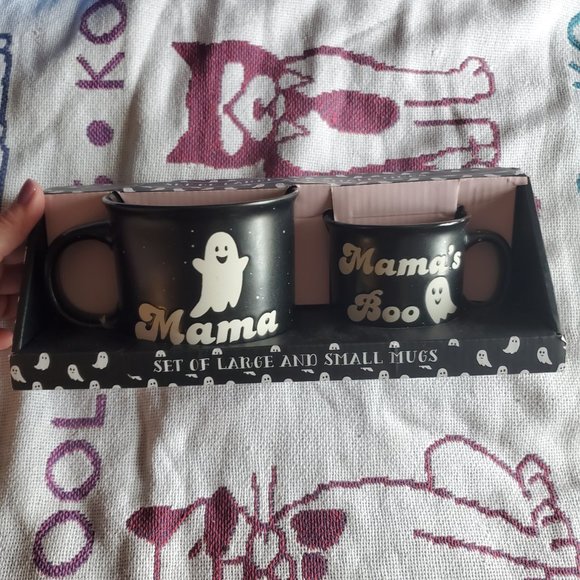 Madison Home International Mama & Mama’s Boo Ghost Mug Set, New in Box - Picture 2 of 6